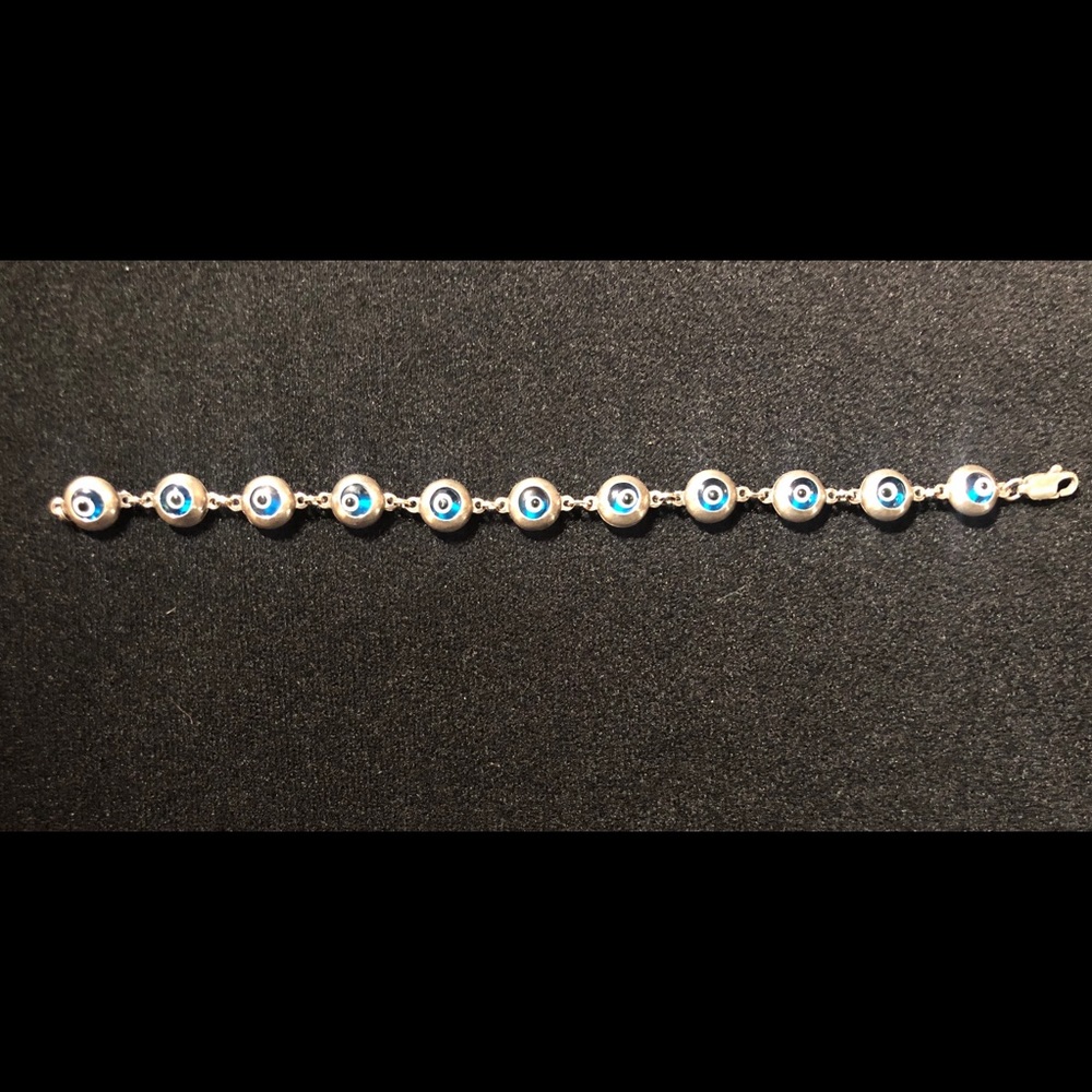 Sterling Silver Evil Eye Bracelet